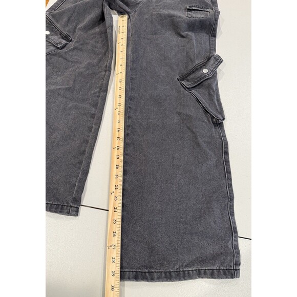Cider Wide Jeans Leg Cargo Jeans Womens Small Black Skater Y2K Grunge Travel - Picture 6 of 7